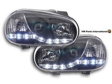 Headlights Integrated Daylight Running Light Black for VW Golf MK4 GTI R32 TDI