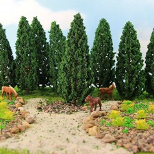 10*Green Model Pine Trees Scale Miniature 15cm For Railway Scenery Landscape Set