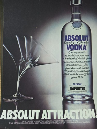 1989 absolut attraction vodka - 1989,