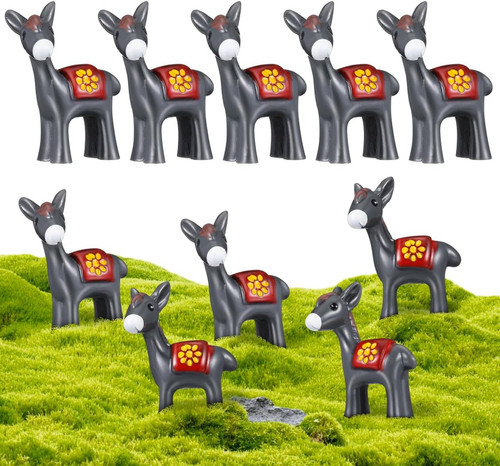10pcs donkey figurine - 10pcs,