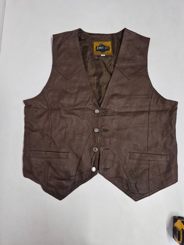 Vintage leather waistcoat - , 44"