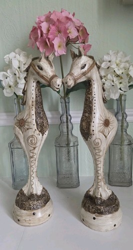 Pair vintage balinese horse - vintage,
