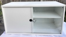 String System White Cabinet with 1 Solid Door And One Glass Door With 1 Shelf
