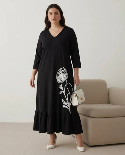 Women neck cotton maxi - women's,