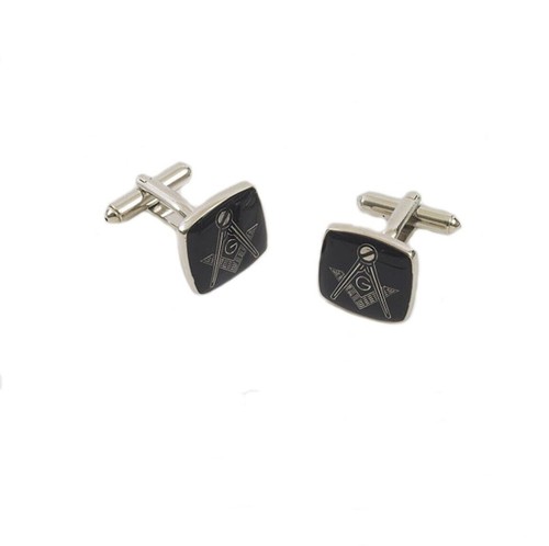 Masonic cufflinks with black - masonic,