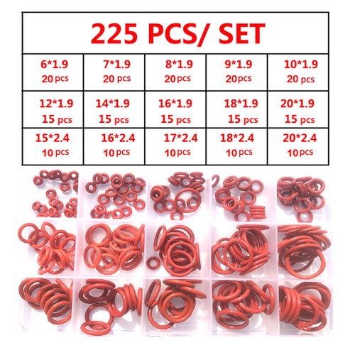 225pcs red rings - red, vmq