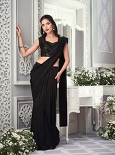 Black Colour Ready Pleated