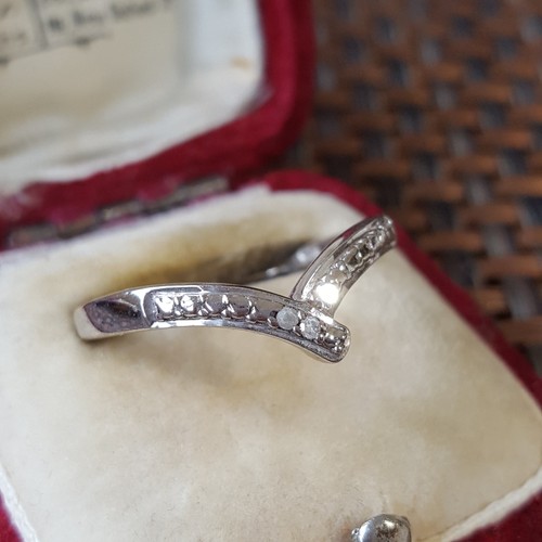 Wishbone diamond ring - wishbone,