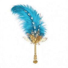 Ostrich feather fan hand - feather, fan,