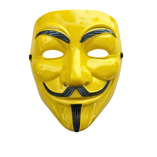 Yellow anonymous mask - yellow,