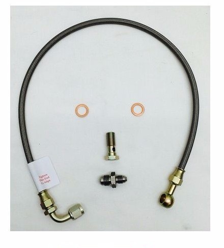 Braided turbo oil feed - turbo,