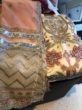 New - Ladies  3-Piece Heavy Pakistani/Asian Wedding Suit - White - Small