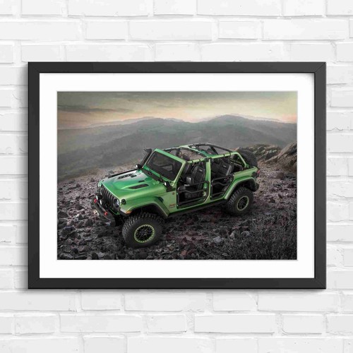 Green off road jeep - road, 4x4