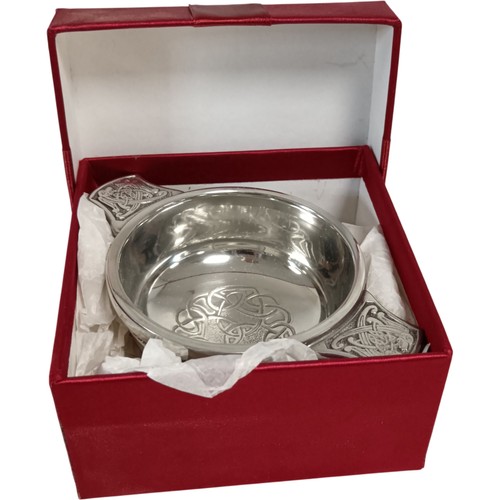 Silver pewter quaich bowl - quaich,
