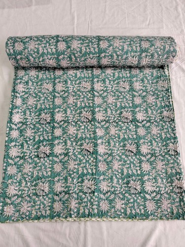 Indian kantha quilt bedspread - quilt,