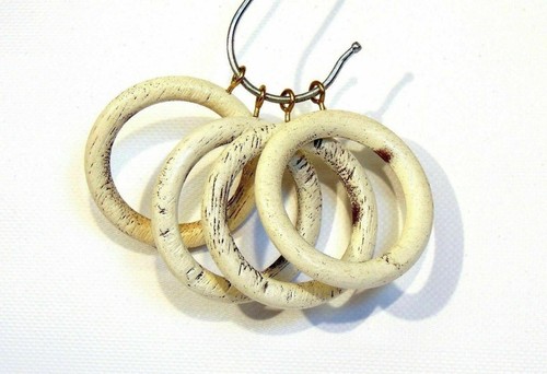 Antique white curtain - white, rings