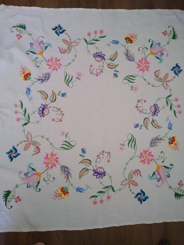 Vintage tablecloth embroidered - vintage,