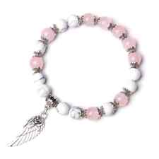 Guardian Angel Wing Healing Bracelet Pink Quartz  Anxiety Stress Relief 