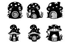 6 Fairy Toadstool Vinyl Decal