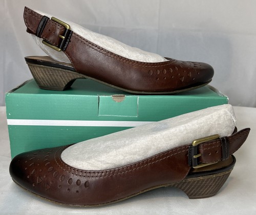 Clarks brown leather slingback - clarks,
