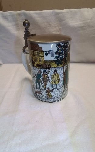 Vintage beer stein with pewter - beer,