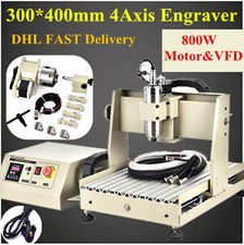 4 Axis CNC 3040T Router Engraver Engraving Milling Carving Machine 800W VFD