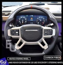 FOR LAND ROVER DEFENDER 90 110 L663 HEATED STEERING WHEEL REAL CARBON FIBER HEAT