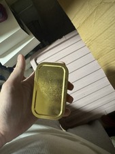 Gold Plain Tobacco Tin Storage