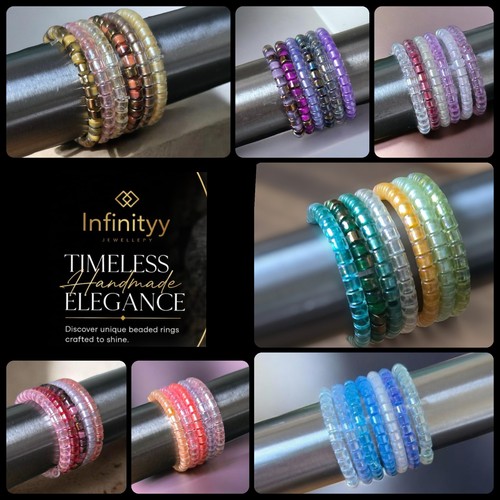 Handmade acrylic stretch rings - handmade,