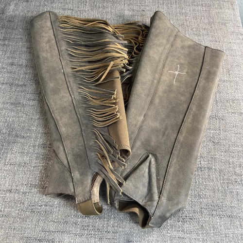 Twisted boots fringed half - x,