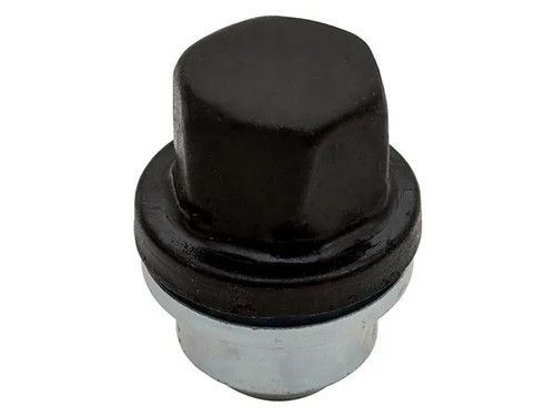 Alloy wheel nut black - black, (capped)