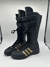 RARE Adidas x Missy Elliot ‘remix’ knee high superstar boots in black and gold