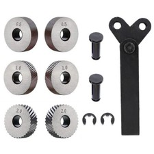 7pcs Knurling Tool Diagonal Dual Linear Wheel 0.5/1/2mm Linear Knurl 20mm Lathe