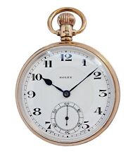 Rolex 9k Solid Gold Antique Vintage Open Face Pocket Watch 1936