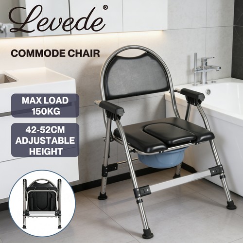 Levede folding commode chair - folding,