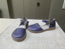 Red Or Dead Purple Leather Mary Jane Duck Feet Style Sandals Shoes 4 UK 37 NEW