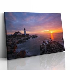 Portland Head Lighthouse Canvas Framed Print Picture Wall Art