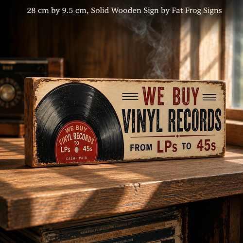 Vinyl record sign shop - sign,