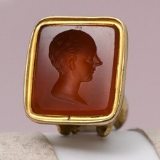 Antique Victorian Carnelian Gold Plate Intaglio Watch Fob Seal Charm Pendant