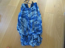 ladies Next Runway blue animal sleeveless dress, bubble hem,size 6