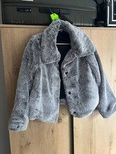 H&M Fur Jacket Coat Size S