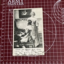 1903 Postcard "The Carol" by Alma Tadema - King Edward VII Half Penny Stamp