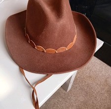 Unisex Large Brown Cowboy Hat 100% Wool CyS Since 1935 59 Cm