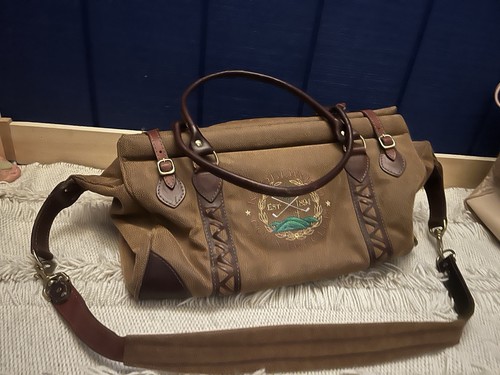 Vintage leather golf duffel - vintage,