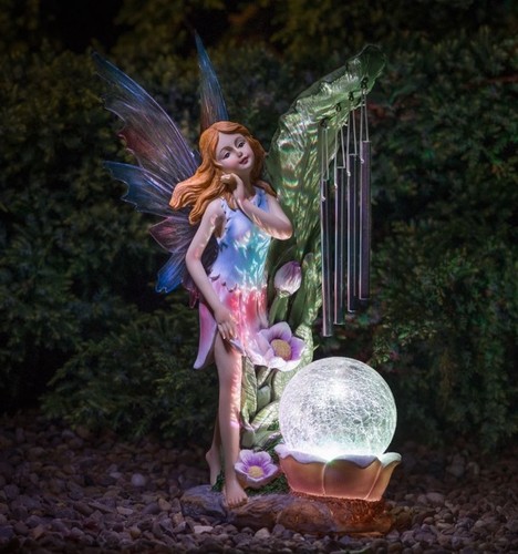 Solar powered garden fairy - garden,