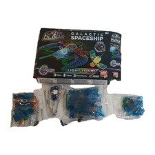 Block Tech Lazer Blocks Galactic Spaceship 123pcs LED Light Up Clear Bricks Kit