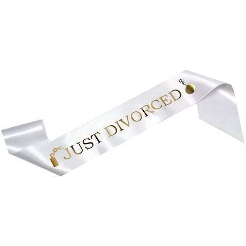 Just divorced party sash white - just,