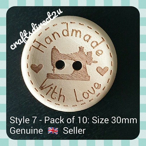 Buttons wood 30mm - -,