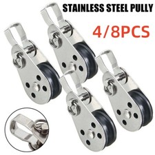 4/8PCS 25MM Stainless Steel Pully Single Wheel Swivel Pulley Block Boat Tools