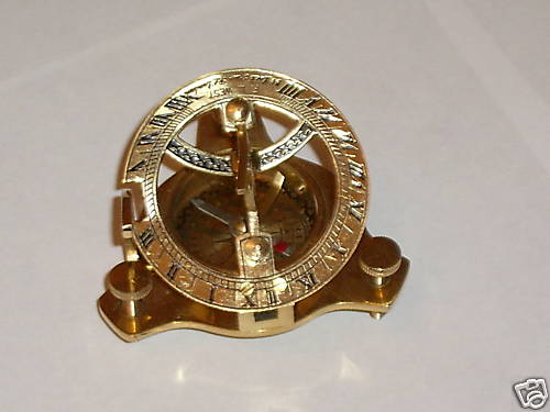 Brass sundial compass nautical - compass,